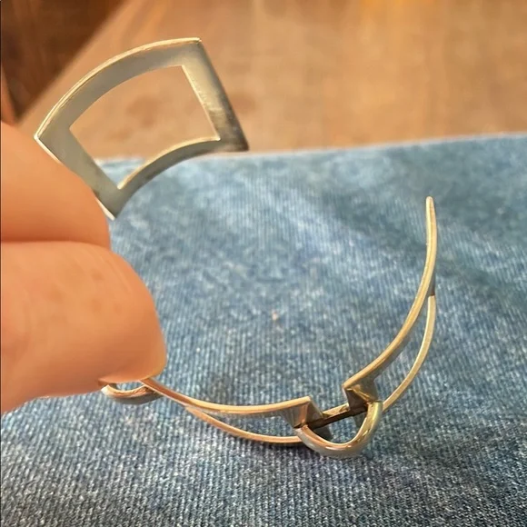 Vintage Sterling Silver Modernist Brutalist Wide Cuff Bracelet Mexico .925 Stamp - Picture 3 of 10